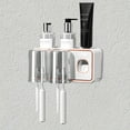 thumbnail image 1 of JOGZMZ Toothbrush Holders for Bathrooms, Toothbrush Wall Mounted with Toothpaste Dispenser，With Toothbrush Cup,Tray Bathroom Toothbrush Toothpaste Dispenser White 8.66×2.56×4.13in, 1 of 5