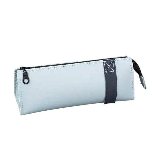JOGZMZ Triangular Waterproof Pencil-Case Retro Faux Leather Stationery Box Large Capacity Zipper Organizer for Office & Travel Essentials