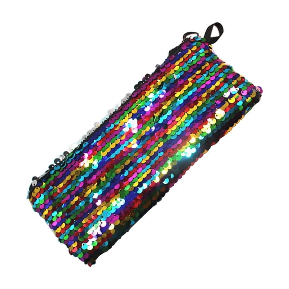 JOGZMZ Two-Tone Sequin Pencil-Case - Mermaid Glitter Earphone Cable Organizer, Polyester Slim Storage Pouch for Desk Accessories Tech Gadgets