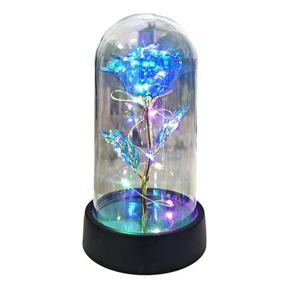 JOGZMZ Valentine's Day Gift for Her Colorful Rose Flower Gift for Valentine Love Flowers Mom Mother's Women's Birthday Gifts Colorful Artificial Flower Gift Led Light188 Blue 5.90×3.34×3.34in