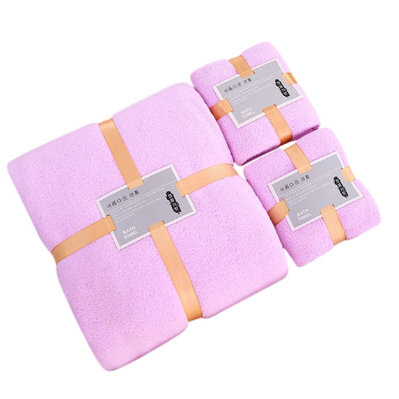 JOGZMZ Velvet Bath Towel Set - Ultra Soft & Super Absorbent, Thick Embossed Design - 1 Large Bath Towel (55"x28") + 2 Hand Towels (30"x14") - Perfect for Home, Camping, Holiday Gifts
