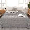 thumbnail image 1 of JOGZMZ Washed Cotton Cooling Comforter Gingham Checkered Summer Quilt Lightweight Breathable Blanket for Hot Sleepers Queen Size, 1 of 9
