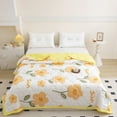 thumbnail image 1 of JOGZMZ Washed Cotton Summer Quilt - Lightweight Air Conditioning Blanket with Printed Patterns, Queen Size 59x79 Inch, Soft Breathable Comforter for Bed, 1 of 6