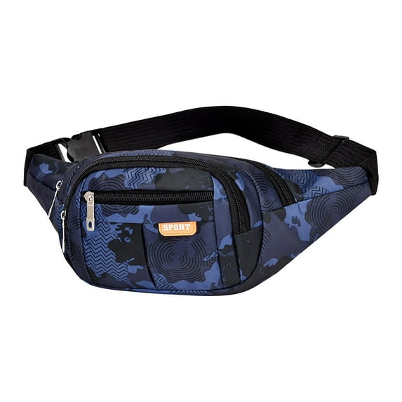 JOGZMZ Water-Resistant Waist Bag for Men & Women, Large Capacity Sports Pack with Adjustable Belt, Outdoor Cycling Phone Waist Pack Dark Blue