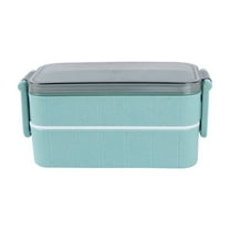 JOGZMZ Wheat Straw Lunch Box - Japanese-Style Double Compartment Bento Container, Leakproof Microwave-Safe Food Storage for Work & Outdoors