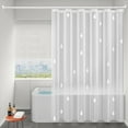 thumbnail image 1 of JOGZMZ White PEVA Shower Curtain, Waterproof & Mildew-Resistant Bathroom Liner, 48x72 Inch, No-Punch Hooks & Quick-Dry Fabric, 1 of 8