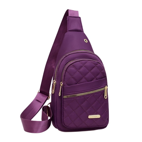 JOGZMZ Women’s Waterproof Chest Bag, Lightweight Crossbody Sling with USB Charging Port, Anti-Theft Travel Backpack Purple