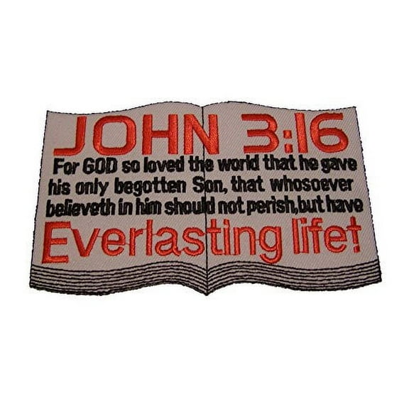 JOHN 3:16 OPEN BIBLE RELIGIOUS BIKER PATCH - Veteran Owned Business