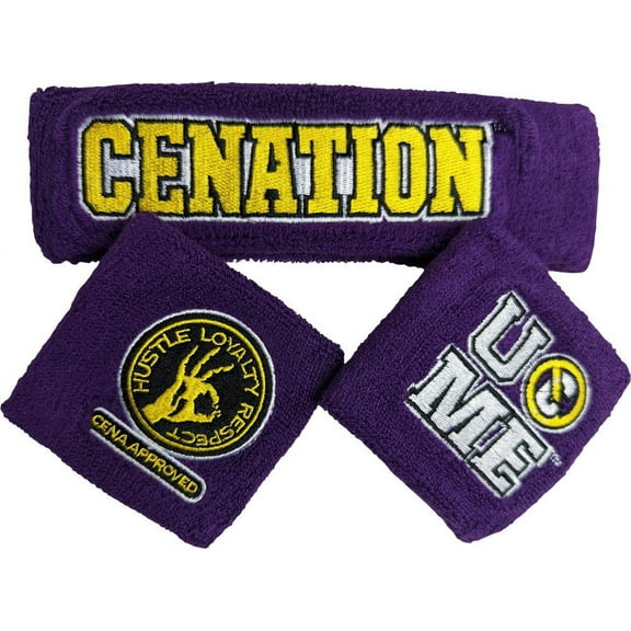 JOHN CENA Purple Cenation U Can't See Me Headband Wristbands Set