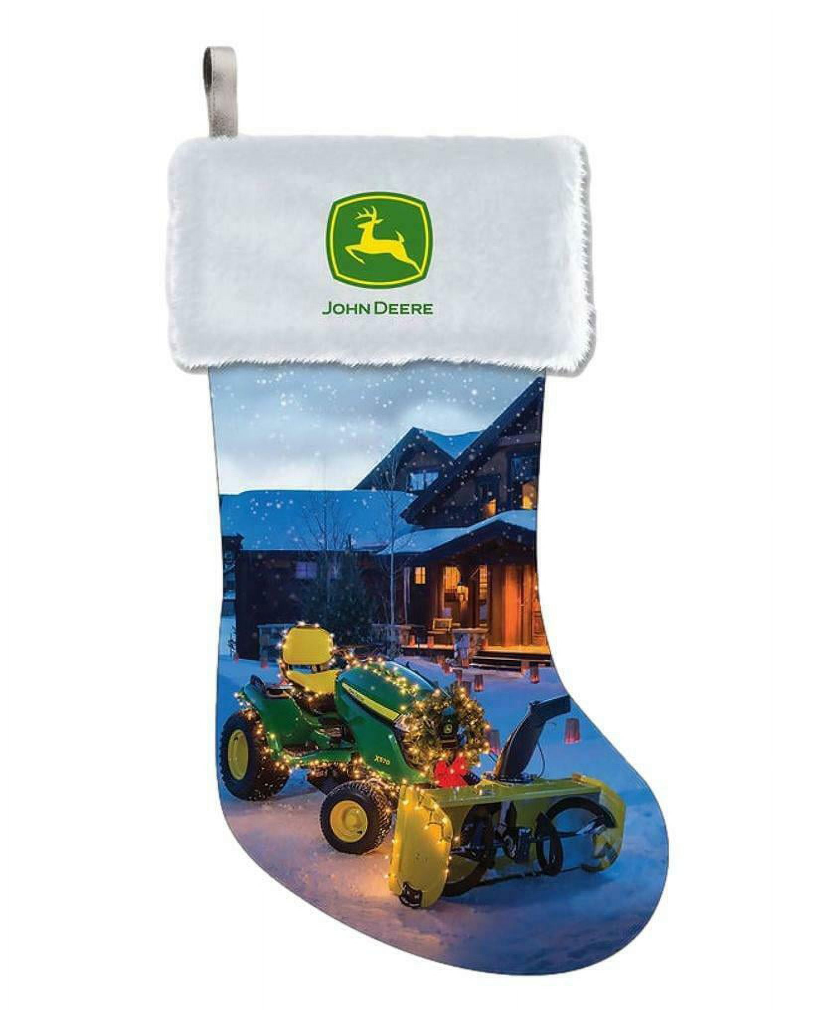 JOHN DEERE Tractor With Christmas Lights Christmas Stocking, 19", by