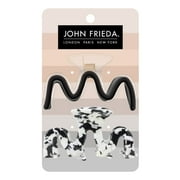 John Frieda Wavy Claw Hair Clips for All Hair Types in Assorted Colors, 2 Pack