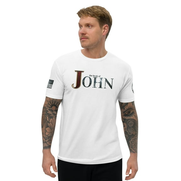 JOHN Fitted Sleeve T-shirt (White, L)