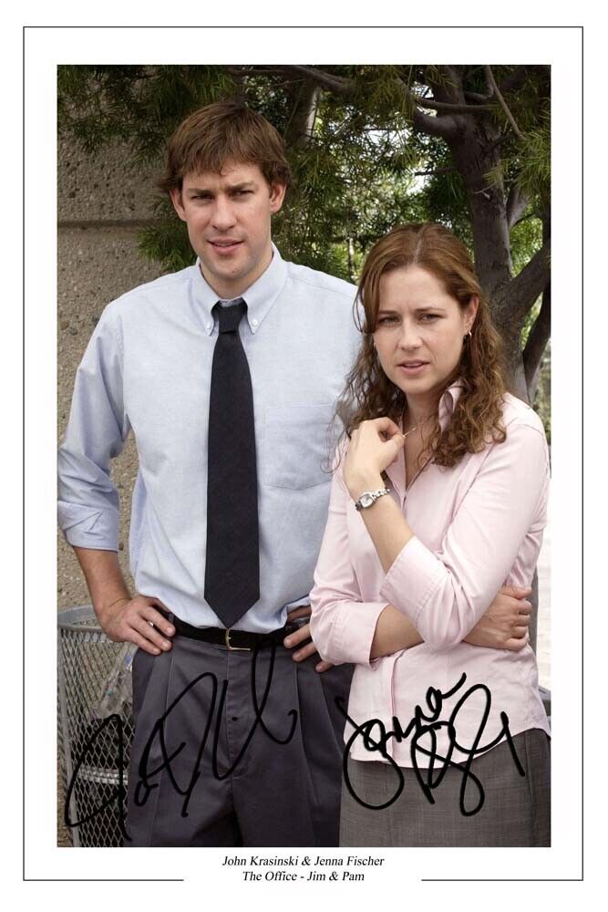 JOHN KRASINSKI & JENNA FISCHER SIGNED Photo PRINT AUTOGRAPH THE OFFICE