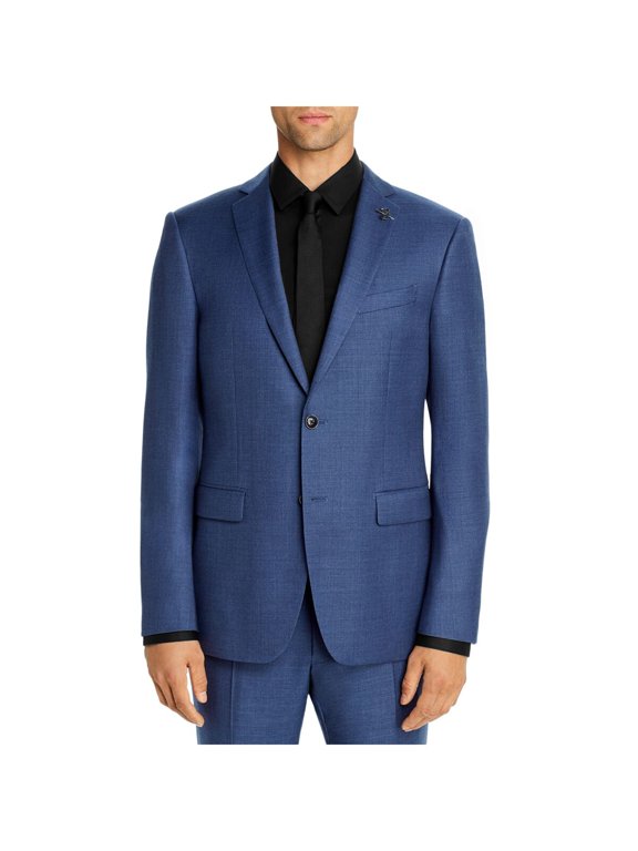 Mens Bleecker Street Mlange Navy Single Breasted, Stretch Blazer Jacket 38R
