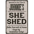 thumbnail image 1 of JOHNNIE'S She Shed Sign Lady Cave Gift 8x12 Metal Sign 208120082394, 1 of 1