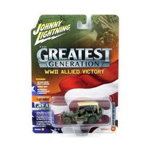 JOHNNY LIGHTNING 1:64 THE GREAT GENERATION WWII ALLIED VICTORY - WILLYS W/ TOP DIRTY VERSION JLCP7065-24