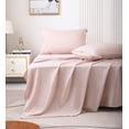 thumbnail image 1 of JOHNPEY 18" Deep Pocket Bed Sheets Set for King Size Bed with Fitted Sheet, Flat Sheet, 2 Pillow Cases,Pink, Queen, 1 of 7