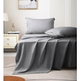 thumbnail image 1 of JOHNPEY 4 Pieces Bed Sheets Set for Full Size Bed with Fitted Sheet, Flat Sheet, 2 Pillow Cases,Dark Gray, 1 of 7