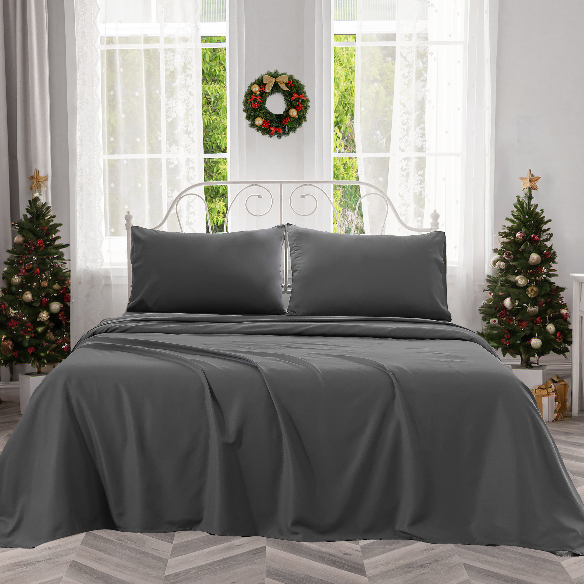 6 Piece Bamboo Sheets Set SilkyStronger Than Cotton Cool Sheets