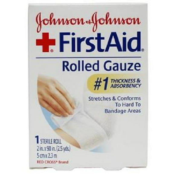 JOHNSON & JOHNSON FIRST AID ROLLED GAUZE 2 Inch
