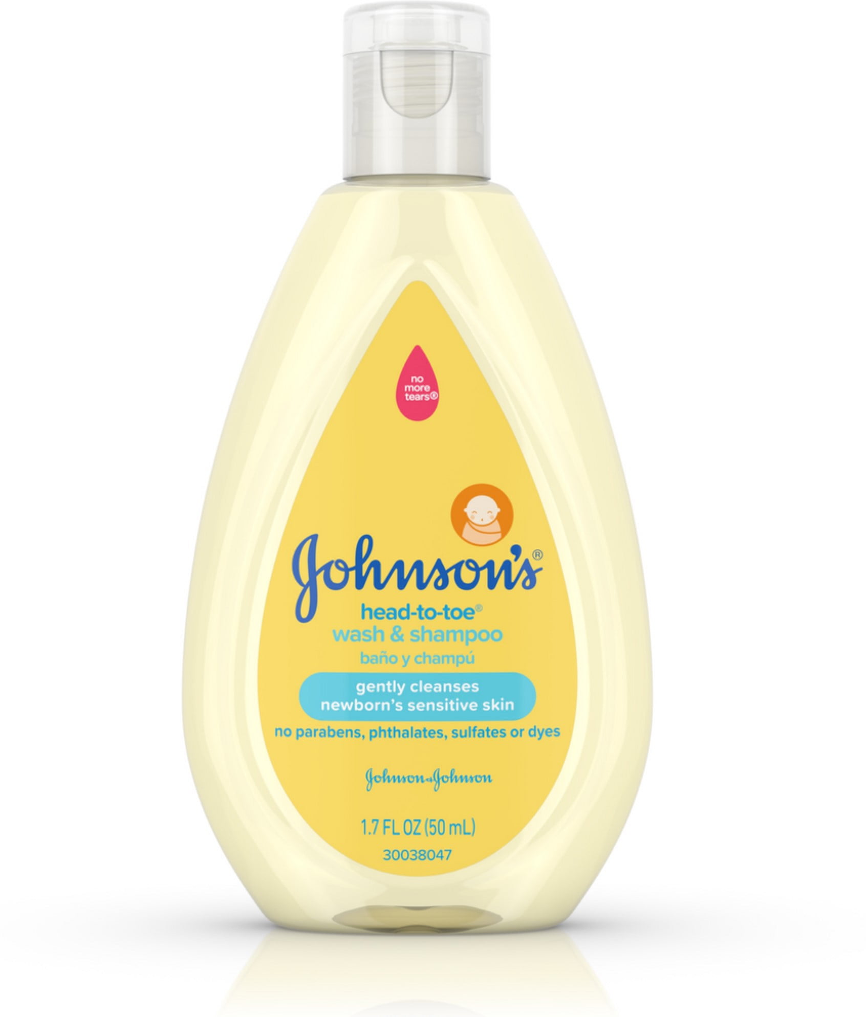 JOHNSON'S Head-To-Toe Gentle Tear- Free Baby Wash & Shampoo for Baby’s Sensitive Skin 1.70 oz (Pack of 6)
