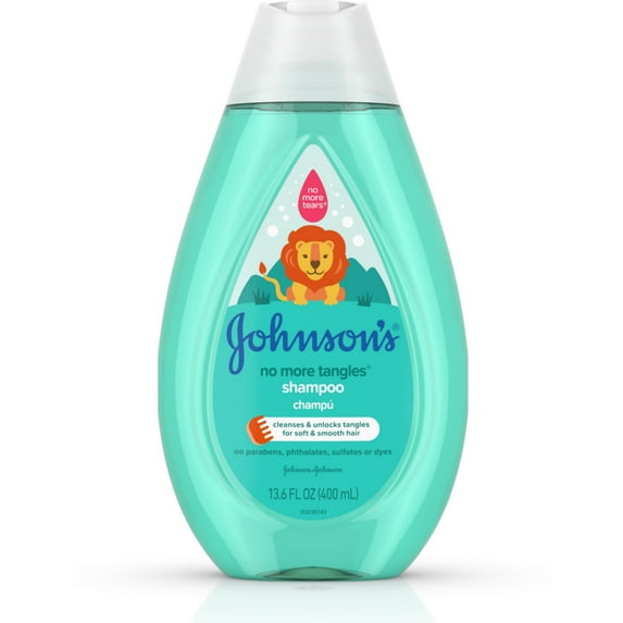 JOHNSON'S No More Tangles Tear Free Toddler & Kids Detangling Shampoo, Paraben Free 13.60 oz - (Pack of 3)
