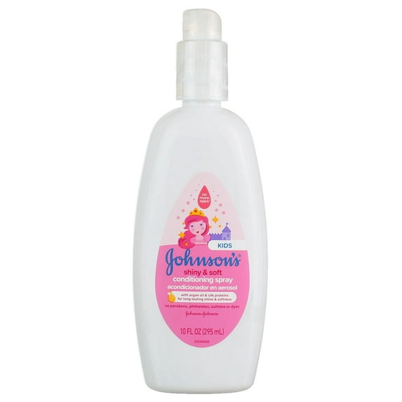 JOHNSON'S Shiny & Soft Tear-Free Kids' Conditioning Spray with Argan Oil 10 oz (Pack of 2)