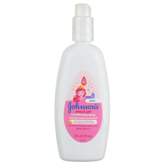 JOHNSON'S Shiny & Soft Tear-Free Kids' Conditioning Spray with Argan Oil 10 oz (Pack of 3)