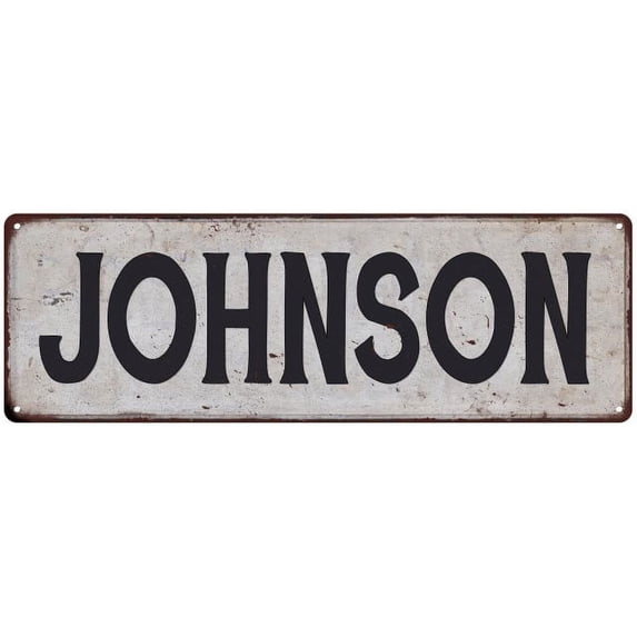 JOHNSON Vintage Look Rustic Chic Metal Sign 8x24 108240036627