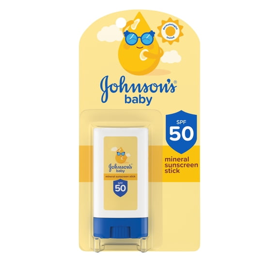Johnsons Baby Mineral Sunscreen Stick, SPF 50, 0.47 oz