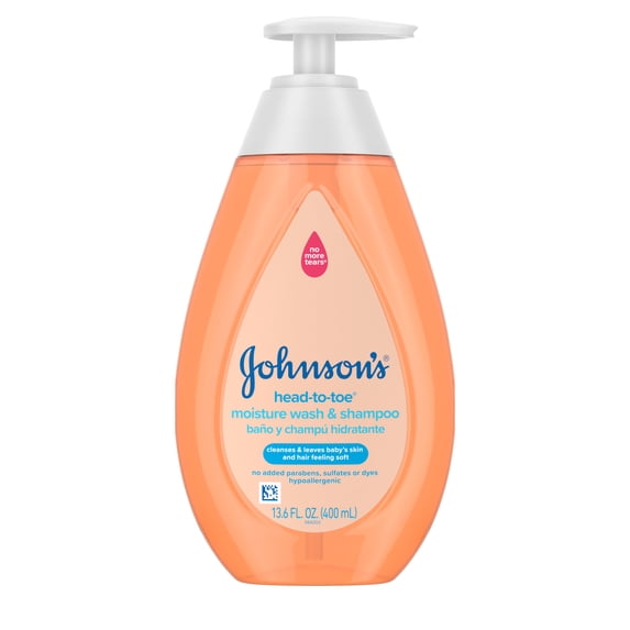 Johnson's Baby Head-To-Toe Gentle Baby Moisture Wash & Shampoo, 13.6 fl. oz