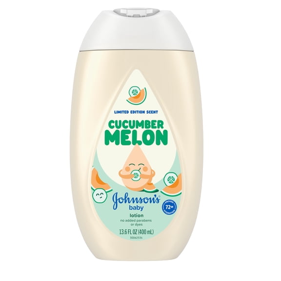 Johnson's Baby Lotion, Cucumber Melon Scent, 13.6 fl. oz