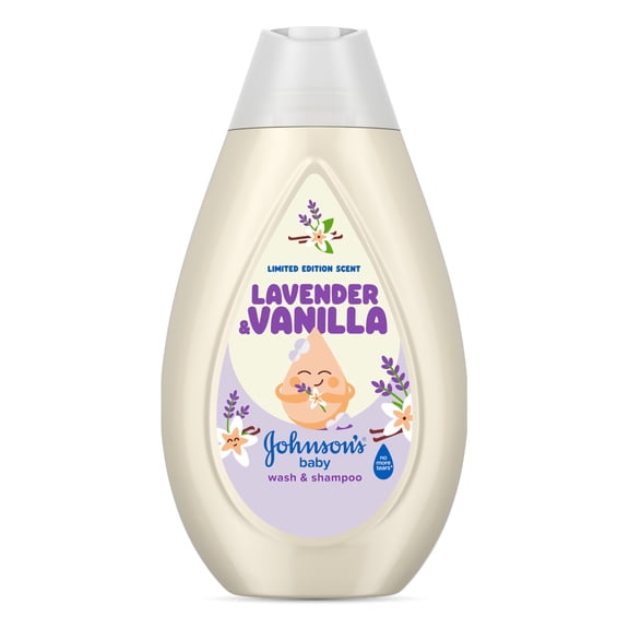 Johnson's Baby Wash & Shampoo, Lavender & Vanilla Scent, 13.6 fl. oz.