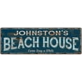 thumbnail image 1 of JOHNSTON'S Beach House Blue Rustic Cabin Home Decor 6x18 Metal 206180026207, 1 of 1