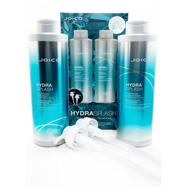 JOICO HydraSplash Hydrating Shampoo AND Conditioner LITERS DUO + PUMPS