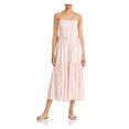 thumbnail image 1 of JOIE Womens White Cotton Smocked Striped Sleeveless Square Neck Maxi Ruffled Dress XL, 1 of 2