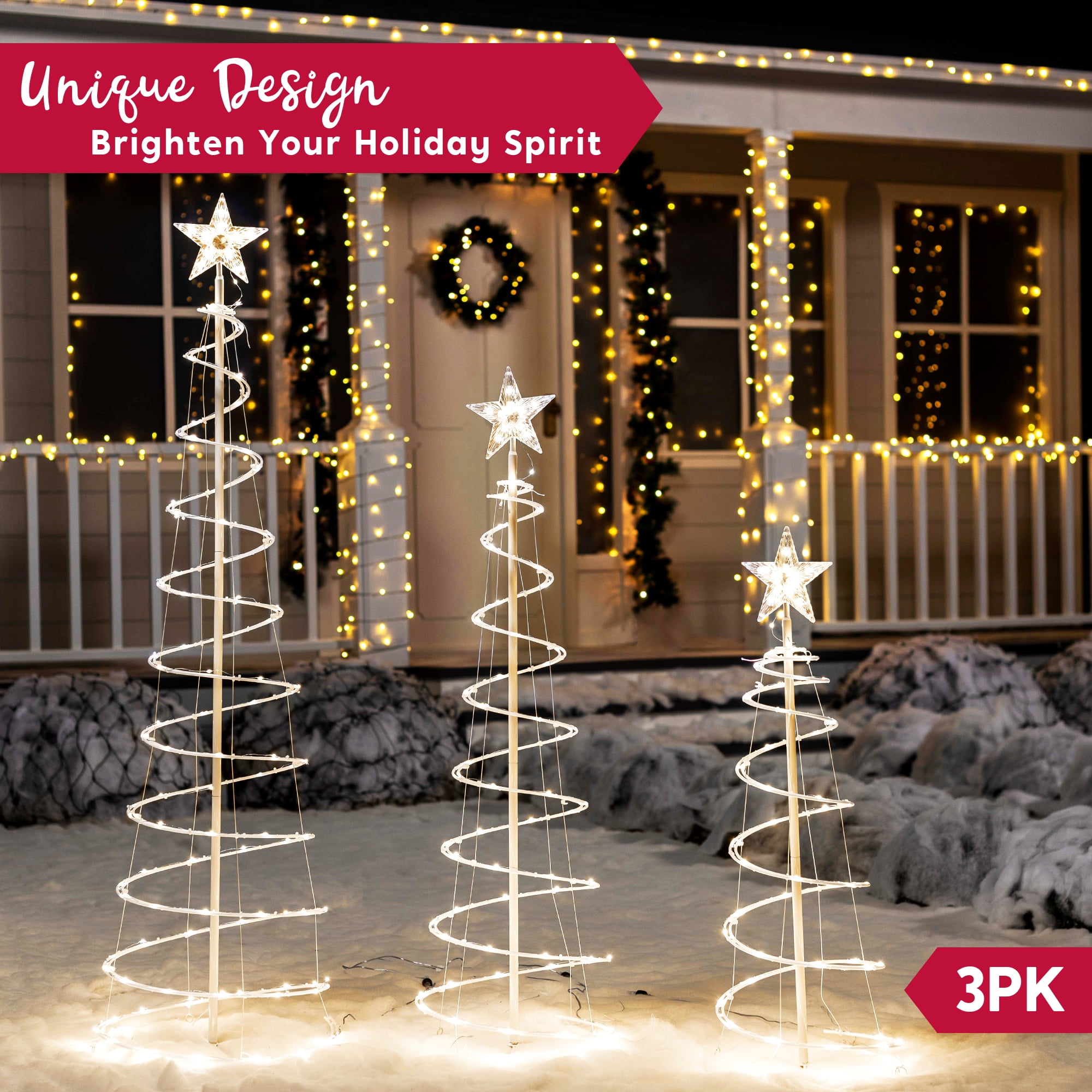 Remote-Controlled Christmas Spiral Tree with White Lights, Perfect for  Outdoor and Indoor Christmas Decorations, Christmas Yard Decorations, and  Holiday Ambiance