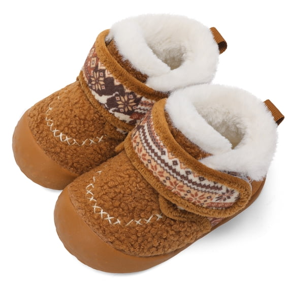 JOINFREE Baby Boys Girls Winter Slippers Fleece Lined Warm Indoor Boots