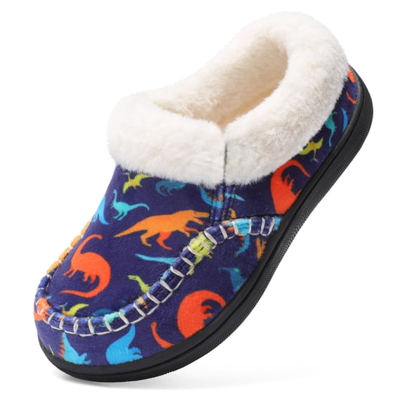 JOINFREE Kids Boys Girls Slippers Memory Foam Fuzzy Slip-On House Shoes Indoor Outdoor