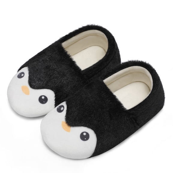 JOINFREE Toddler Boys Girls Halloween Cartoon Slippers Kids Plush Barefoot House Slippers