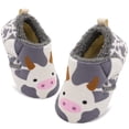 thumbnail image 1 of JOINFREE Toddler House Slippers for Boys Girls Soft Rubber Bottom Sock Shoes Cow, 1 of 6
