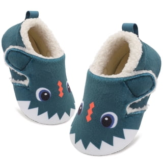 JOINFREE Toddler House Slippers for Boys Girls Soft Rubber Bottom Sock Shoes Shark