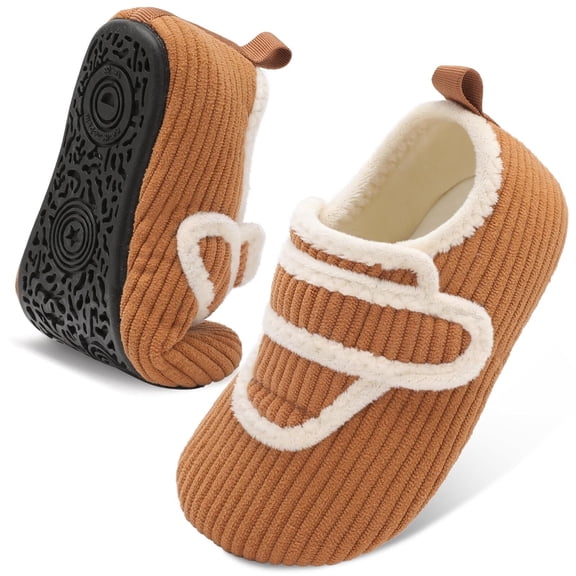 JOINFREE Toddler Boys Girls Slippers Kids Soft Warm House Shoes Slip on Bedroom Sock Shoe Indoor Outdoor