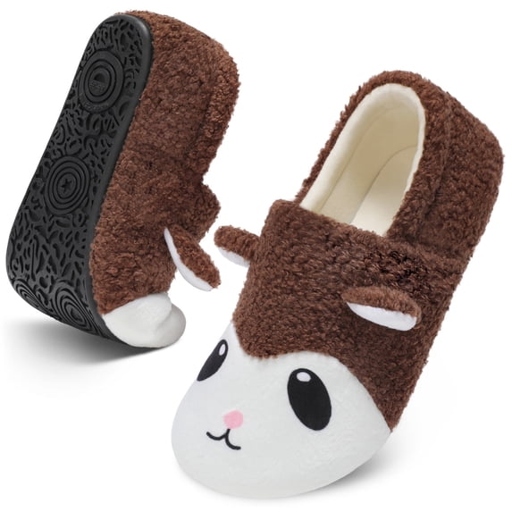 JOINFREE Women Wide Slippers Soft Rubber Sole Winter Slippers Indoor Outdoor