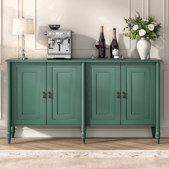 JOINICE Mid Century ModerSideboard Buffet Cabinet with Storage, 59" Wood Credenza Cabinet for Dining Room, Living Room and Entryway, Green