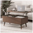 thumbnail image 1 of JOINICE Lift Top Coffee Table with Storage,Mid Century Modern Fluted Rectangle Center Table for Living Room,Walnut, 1 of 10