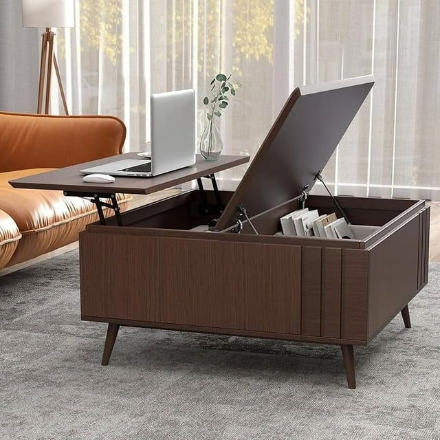 JOINICE Mid Century Modern Square Coffee Table with Storage and Lift ...