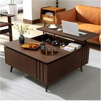 JOINICE Lift Top Square Coffee Table Mid Century Modern Table with Storage for Living Room,Walnut