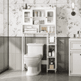 thumbnail image 1 of JOINICE Over-the-Toilet Storage Cabinet with Adjustable Shelf and Doors, White, 1 of 8