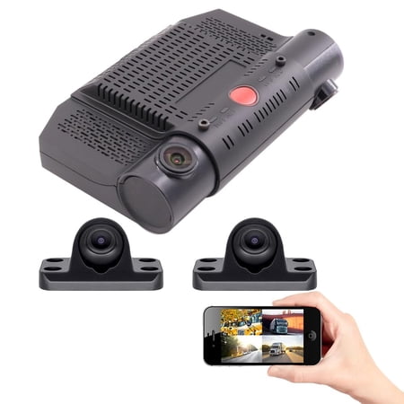 JOINLGO 4-CH 1080P Dash Camera WiFi GPS 4G LTE Cellular Remote View on APP/Web 2-CH Built-in Front and Rear Camera 2-CH External Mini 1080P Waterproof Camera